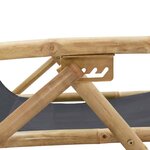 vidaXL Chaise de relaxation inclinable Gris foncé Bambou et tissu