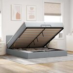 VidaXL Cadre de lit ottoman avec matelas gris clair 200x200 cm tissu