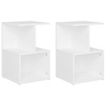 vidaXL Tables de chevet 2 Pièces blanc 35x35x55 cm bois d'ingénierie