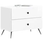 vidaXL Cabinet de chevet Blanc brillant 62 x 34 5 x 47 5 cm