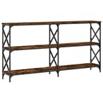 vidaXL Table console chêne fumé 156x28x80 5 cm bois d'ingénierie