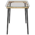 vidaXL Table de Jardin Naturel 80 x 40 x 45 cm Poly rotin