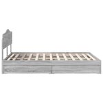 vidaXL Lit de Rangement Gris Sonoma 160 x 200 cm Bois d'ingénierie