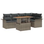 vidaXL Ensemble de canapé de jardin avec coussin 6 Pièces Gris
