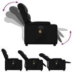 vidaXL Fauteuil inclinable de massage électrique noir similicuir