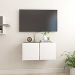 vidaXL Meuble TV suspendu Blanc et chêne sonoma 60x30x30 cm