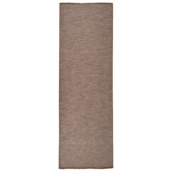vidaXL Tapis à tissage plat d'extérieur 80x250 cm Marron