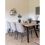 2 chaises de salle à manger pivotante en tissu avec pieds noirs