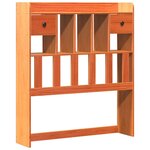 vidaXL Lit bibliothèque sans matelas cire marron 90x190 cm pin massif