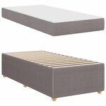 vidaXL Cadre de lit avec matelas avec matelas Taupe 90 x 200 cm tissu