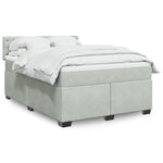 vidaXL Sommier à lattes de lit et matelas Gris clair 140x200cm Velours