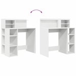 vidaXL Bureau avec rangement avec étagère Blanc 90 x 48 x 101 5 cm