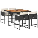 vidaXL Ensemble à manger de jardin coussins 5Pièces Noir Résine tressée
