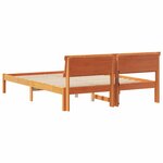 vidaXL Cadre de lit avec tête de lit Brun cire 160 x 200 cm Pin massif