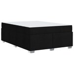 vidaXL Cadre de lit avec matelas Noir 140 x 200 cm tissu