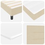 vidaXL Lit box spring avec matelas crème  90x200 cm  en tissu.