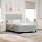 vidaXL Lit à ressorts avec matelas Gris clair 140 x 190 cm Velours