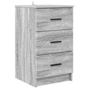 vidaXL Cabinet de chevet Sonoma gris 38 x 38 x 66 cm Bois d'ingénierie