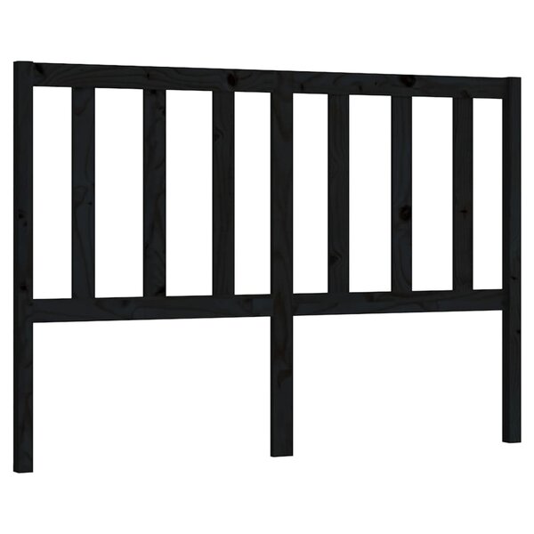 vidaXL Tête de lit Noir 126x4x100 cm Bois massif de pin