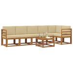 vidaXL Ensemble de canapés d'extérieur 7 Pièces Naturel et Beige