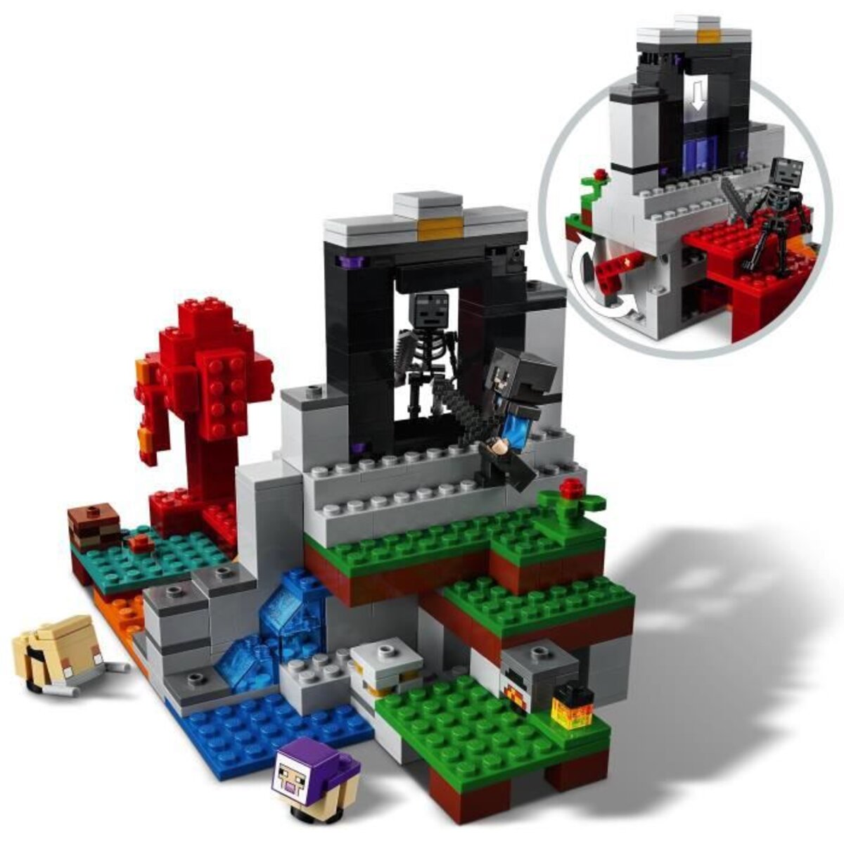 LEGO Minecraft 21172 - Le portail en ruine Jouet pour Enfants 8+ ans pas  cher 