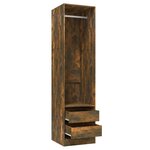 vidaXL Armoire avec tiroirs Chêne fumé 50x50x200 cm Bois d'ingénierie