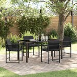 vidaXL Ensemble de salle à manger pour jardin 5 Pièces Noir polyrotin