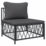 Salon de jardin meuble d'extérieur ensemble de mobilier avec coussins 4 pièces anthracite acier 02_0018292