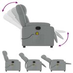vidaXL Fauteuil de massage inclinable Gris clair Tissu