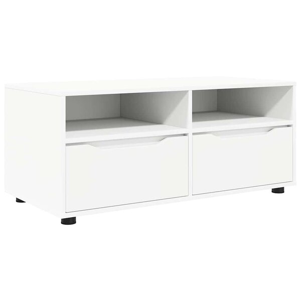 vidaXL Meuble TV avec tiroir Blanc 100 x 48 x 43 cm Bois d'ingénierie