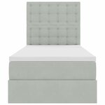 vidaXL Lit avec rangement et matelas Gris clair 100 x 200 cm Velours