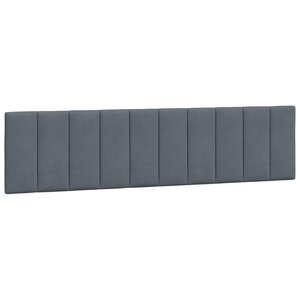 vidaXL Coussin de tête de lit Hanko gris foncé 200 cm velours