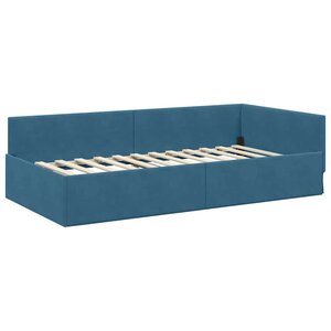 vidaXL Cadre de lit d'angle Autre avec tête de lit Bleu 100 x 200 cm