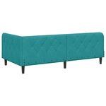 vidaXL Cadre de lit d'angle avec matelas Turquoise 90 x 200 cm Velours