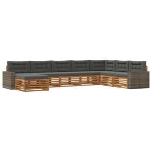 vidaXL Ensemble de canapés d'extérieur 8 Pièces Naturel et Anthracite