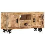 vidaXL Meuble TV Bois de manguier brut 110x30x50 cm