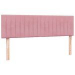 vidaXL Sommier à lattes de lit avec matelas rose 160x220 cm velours