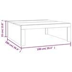 vidaXL Table basse Sonoma gris 100x100x35 cm Bois d'ingénierie