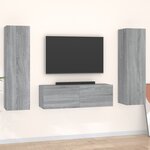 vidaXL Ensemble de meubles TV 3 Pièces Sonoma gris Bois d'ingénierie