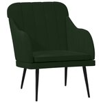 vidaXL Fauteuil Vert foncé 63x76x80 cm Velours