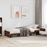 vidaXL Cadre de lit sans matelas chêne fumé 90x200cm bois d'ingénierie