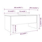 vidaXL Table basse noir 102x50 5x46 5 cm bois d'ingénierie