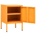 vidaXL Tables de chevet 2 Pièces Jaune moutarde 35x35x51 cm Acier