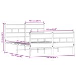 vidaXL Cadre de lit en métal sans matelas chêne fumé 150x200 cm