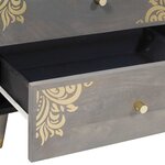 vidaXL Cabinet de chevet Gris 50 x 33 x 62 cm bois de manguier massif
