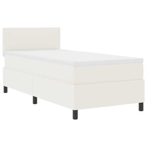 vidaXL Lit à ressorts avec tête de lit Crème et Blanc 100 x 200 cm