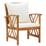 vidaXL Chaises de jardin avec coussins lot de 2 Bois d'acacia massif