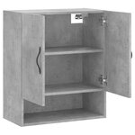 vidaXL Armoire murale gris béton 60x31x70 cm bois d'ingénierie