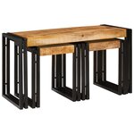 vidaXL Set de 3 Tables Gigognes – Bois de Manguier Massif