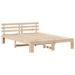 vidaXL Cadre de lit avec tête de lit Naturel 150 x 200 cm Pin massif